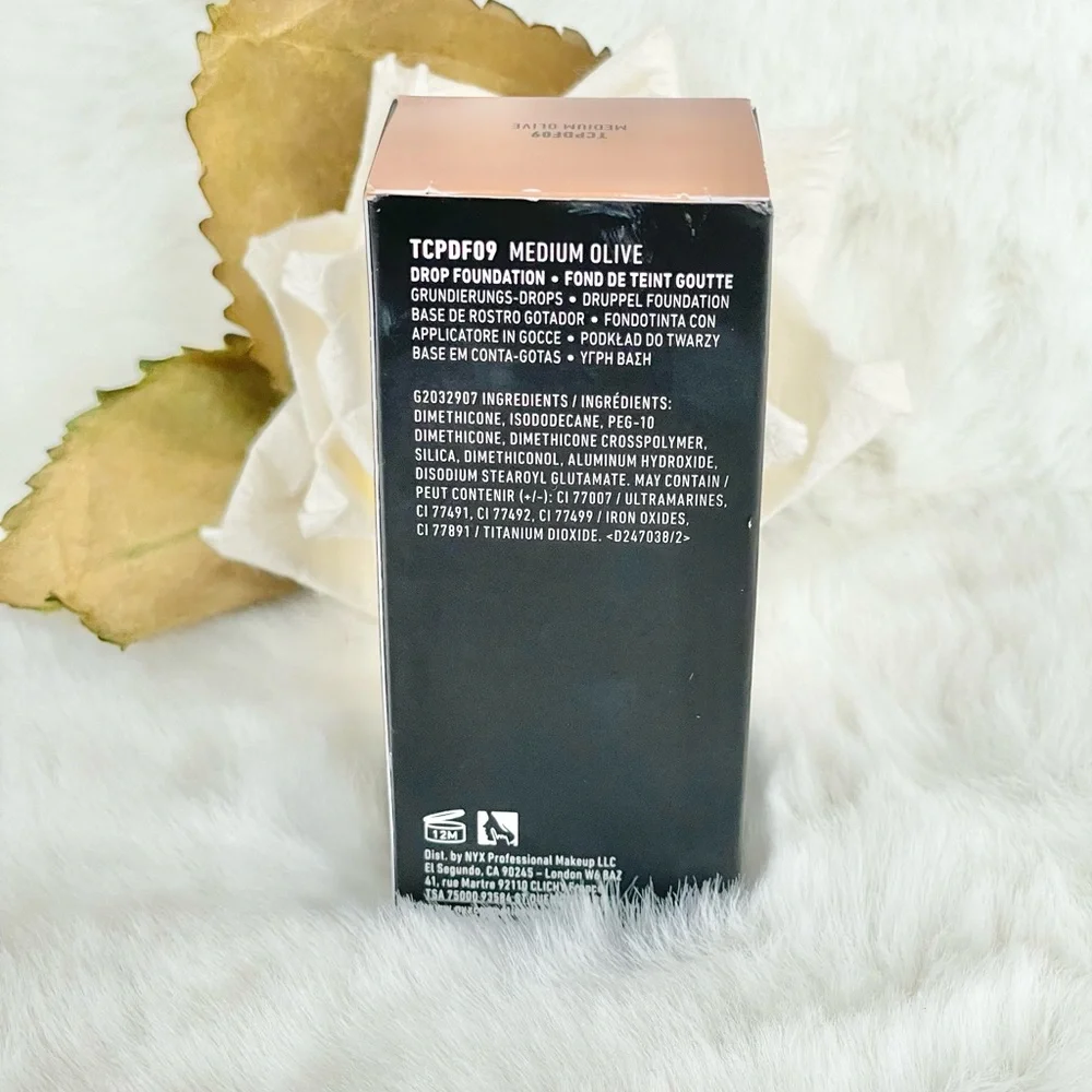New with tags NYX TOTAL CONTROL PRO DROP FOUNDATION Medium Olive. 0.43oz